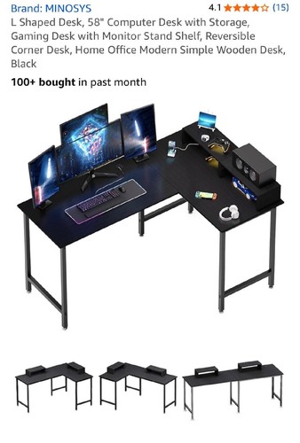 Shaped desk computer - desk, 58"